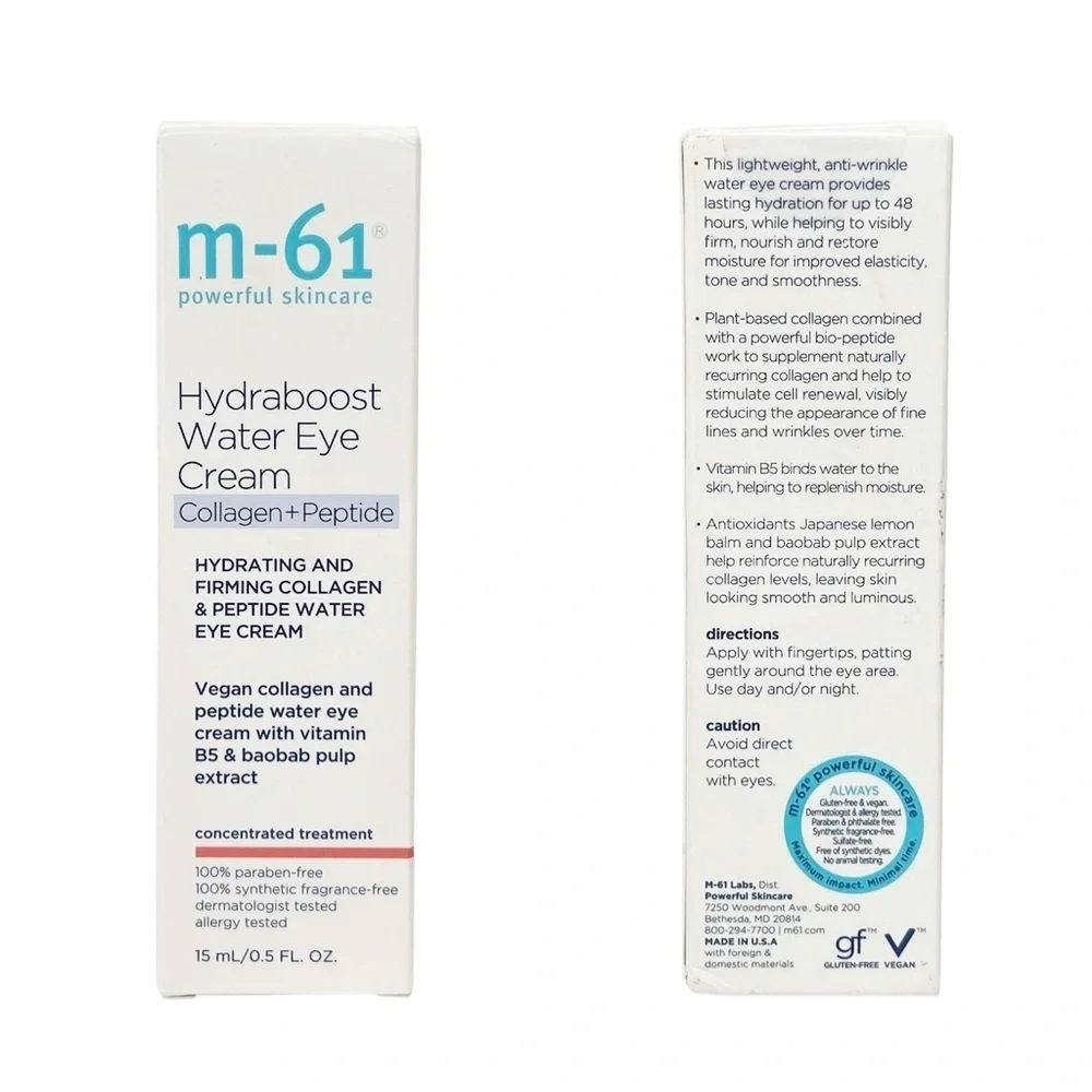 M-61 Hydraboost Water Eye Cream Collagen + Peptide 0.5 oz New in Box NWT